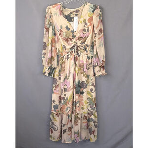 Soft Surroundings Dress Medium Floral Midi Boho Cottagecore Romantic Fairy NEW